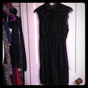 Lace evening body con dress